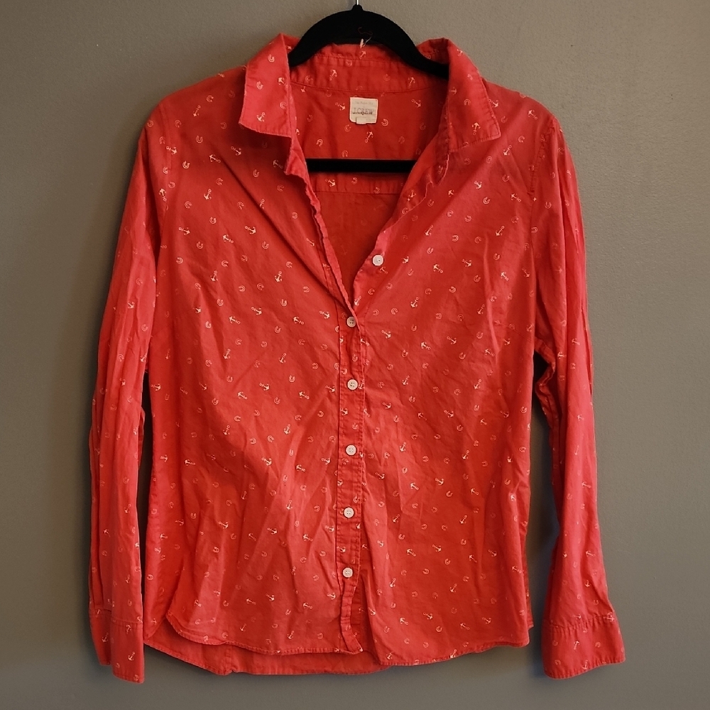J. Crew Red Patterned Shirt